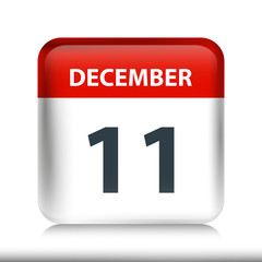 Fototapeta premium December 11 - Glossy Calendar Icon - Calendar design template