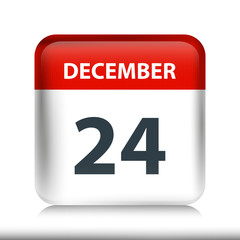 December 24 - Glossy Calendar Icon - Calendar design template