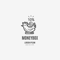 Money box icon. Vector illustration