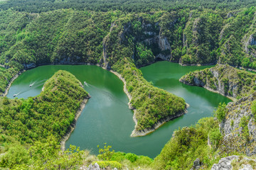 Fototapeta premium Meanders of river Uvac in Serbia
