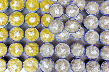 Thai sweets of coconut milk Custard (called 