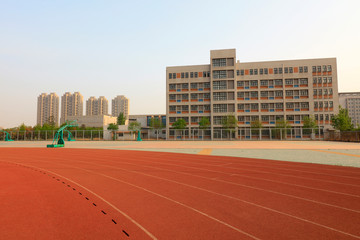 Teaching building and playground