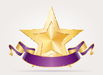 gold star purple banner sharp