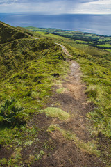 Fototapeta premium view over the beautiful landscape of Serra Devassa, Sao Miguel Island, Azores, Portugal
