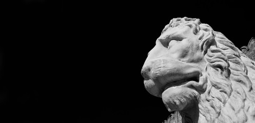 Piraeus Lion, an ancient greek statue created in the 4th century BC an now at the entrance of...