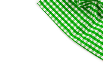Fototapeta premium Green napkin isolated on white background. Copy space.