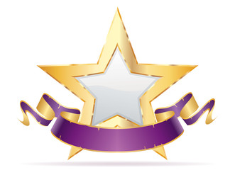 white star purple banner sharp