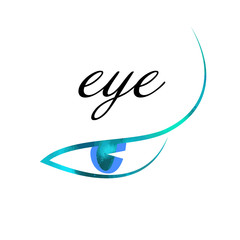 Logo abstract stylized eye. The object of the human eye. Vector illustration