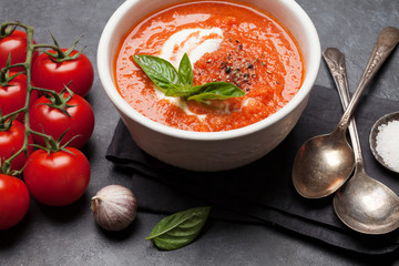 Cold gazpacho soup