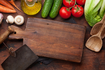 Assorted raw organic vegetables cooking