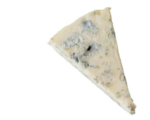 Mature blue  cheese isolated on a white background.