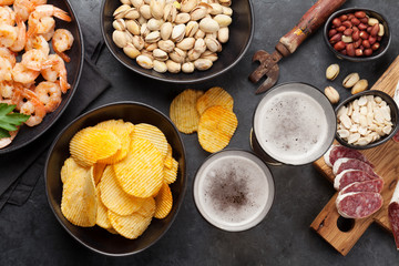 Draft beer and snacks