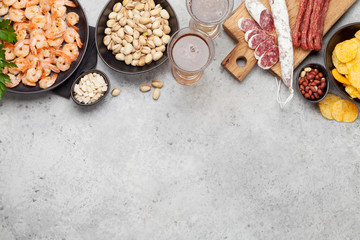 Draft beer and snacks