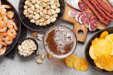 Draft beer and snacks