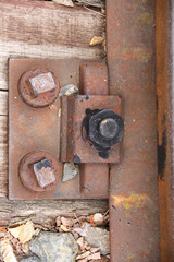 Detail of fixing railway rails