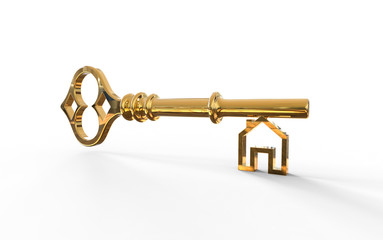 Key to house concept 3D illustration 