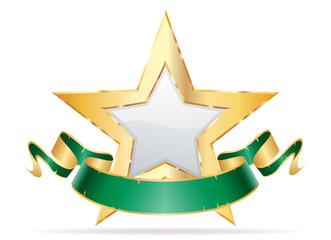 white star green banner sharp