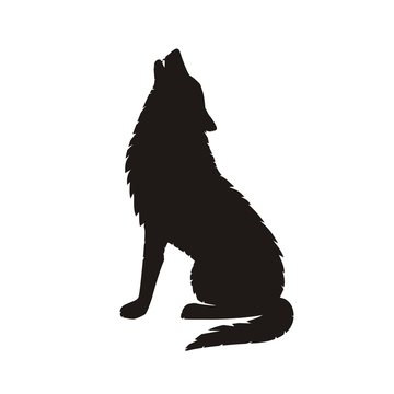 howling wolf silhouette