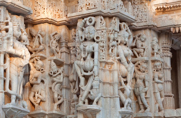 Ranakpur Jain temple in Rajasthan state, India