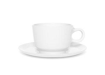 Blank cup mockup isolated on white background 3d rendering