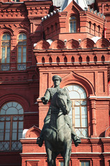 Fototapeta na wymiar Marshal Zhukov monument near Red Square in Moscow, Russia