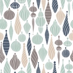 Vector  seamless pattern with hand drawn   Christmas balls.