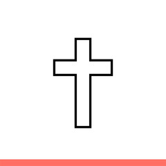 Christian cross vector icon, religion symbol
