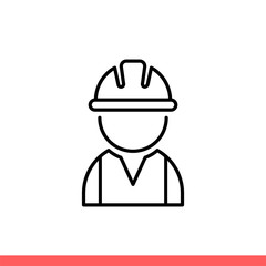 Construction worker vector icon, workman symbol