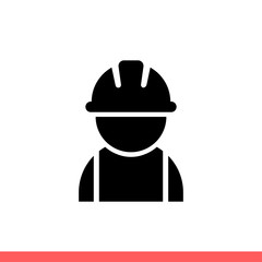 Construction worker vector icon, workman symbol