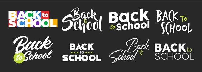 Vector Set of back to school elements. Typography and lettering back to school template. Graphic design for back to school poster, advertising