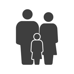 Family icon. Father, mother and daughter. Vector on a white background