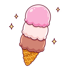 Cartoon ice cream cone