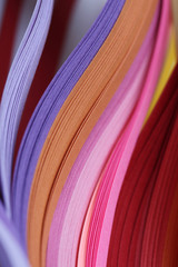Abstract gradient color wave curl strip paper background. Template for prints, posters, cards.