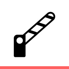 Open barrier vector icon, entry car symbol
