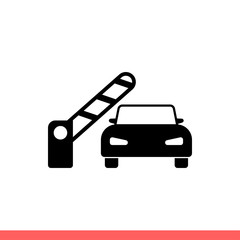 Open barrier vector icon, entry car symbol