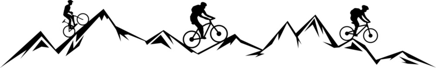 Mountain Bike Skyline Silhouette