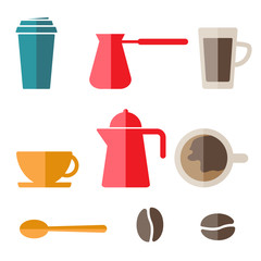 Set of Coffee and Tea Vector Line Icons. Vector stock illustration, EPS 10.