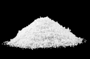 White snow on a black background