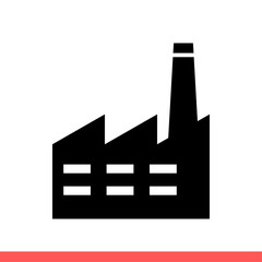 Factory vector icon, industrial building symbol