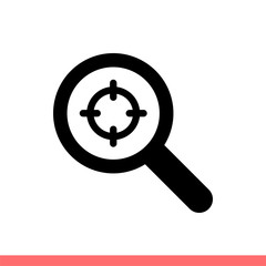 Seo target vector icon, business goal symbol