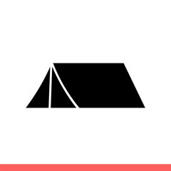 Tent vector icon, camping symbol