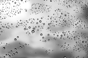 water drops on glass