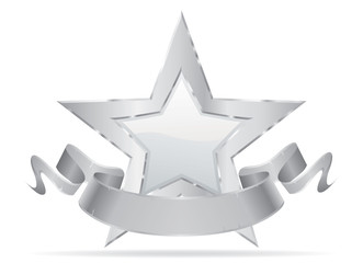 white star silver banner silver