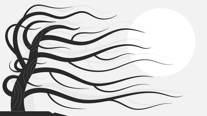 Autumn Forest With Falling Leaves. Nature. Autumn Landscape. Vector