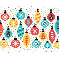 Cute Christmas Treasures background with hand drawn Christmas balls