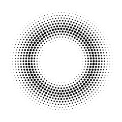 Halftone dotted circular background.Halftone effect  vector pattern. Circle dots isolated on white background. Cosmetic, medicine, advertisement illustration.