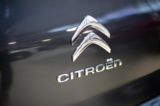 Detail of the Citroen car. Citroen is French automobile manufacturer founded at 1919 and is part of the PSA Peugeot Citroen group since 1976.