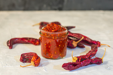 Traditional homemade harissa sauce