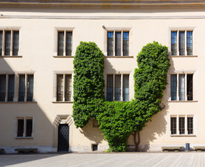 Building facade in Wawel castle, Krakow, Poland