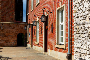 Courtyard interior in Wawel castle, Krakow, Poland